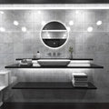 LED Bathroom Mirror in the loo setting in natural white light full view shot