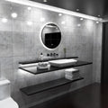 LED Bathroom Mirror - Black Brush in the loo setting in natural white light