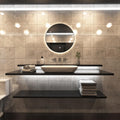 LED Bathroom Mirror in the loo setting in warm white light full view shot