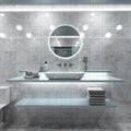 LED Bathroom mirror - Brush Silver in natural white light