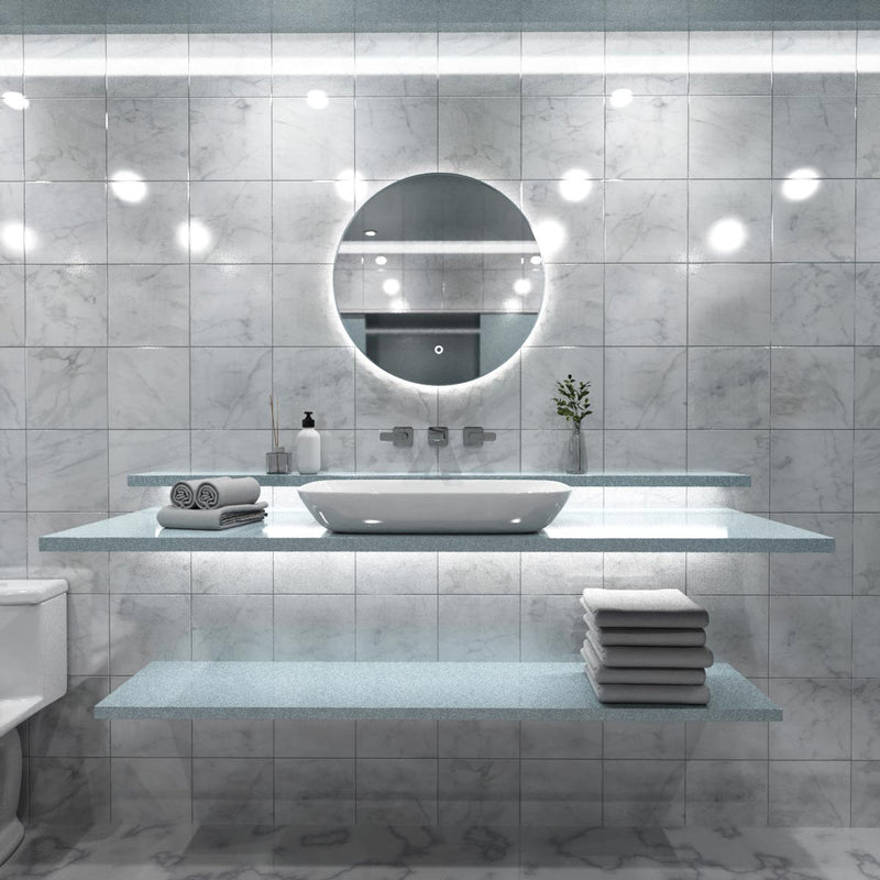 LED Bathroom mirror - Brush Silver in natural white light