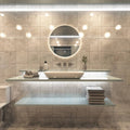 LED Bathroom mirror - Brush Silver in warm white light