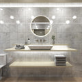LED Bathroom Mirror in natural white light full view shot