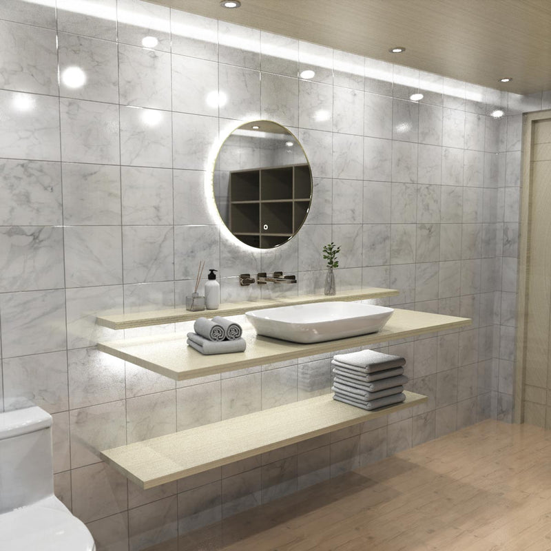 LED Bathroom Mirror in natural white light in the loo setting