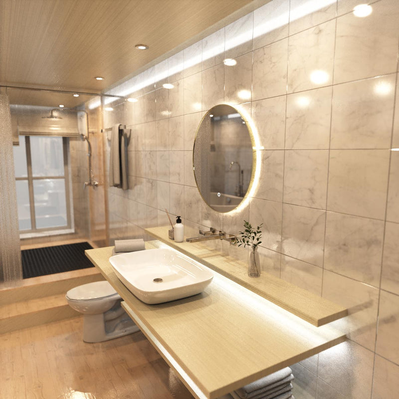 LED Bathroom Mirror in warm white light elegant backlit