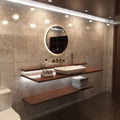 loo setting with LED Bathroom mirror in warm white light