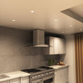 mid shot of a kitchen with mounted white downlight in natural white light
