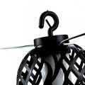 top close up of a black lantern string light