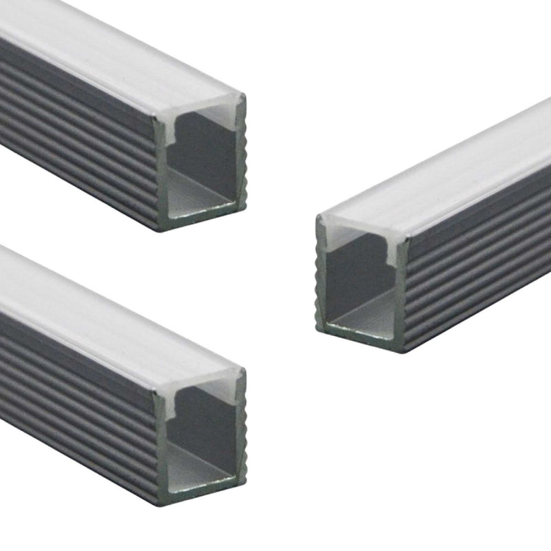 3-Pack LED Strip Light Surface Mounting Channels with Diffusers – 2M Each