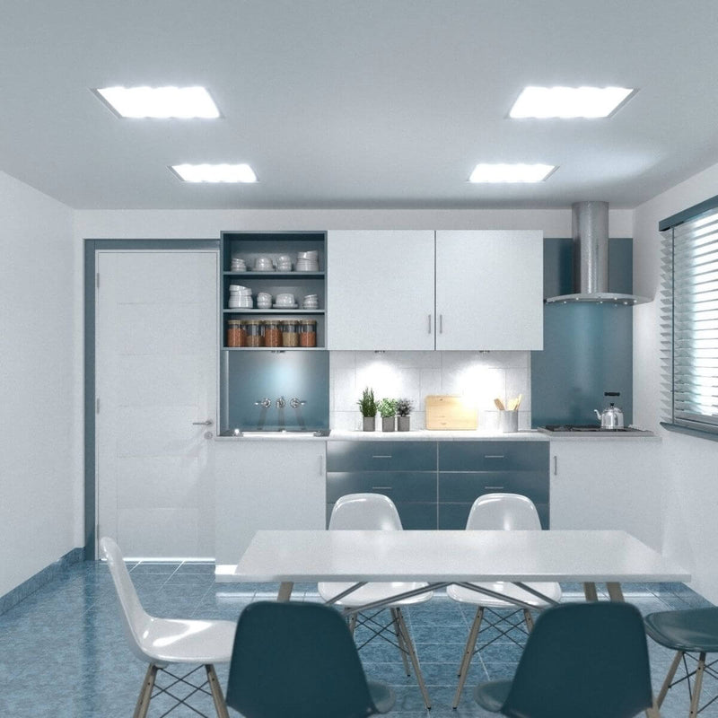 Kitchen 3 Natural White Mains Powered Brushed Chrome Under-Cabinet Light