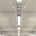 mid shot of hanging LED battens natural white light