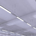 mid shot of mounted LED battens with cool white light