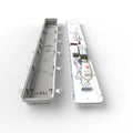 inside a 40w CCT IP65 LED batten light with microwave sensor and emergency module