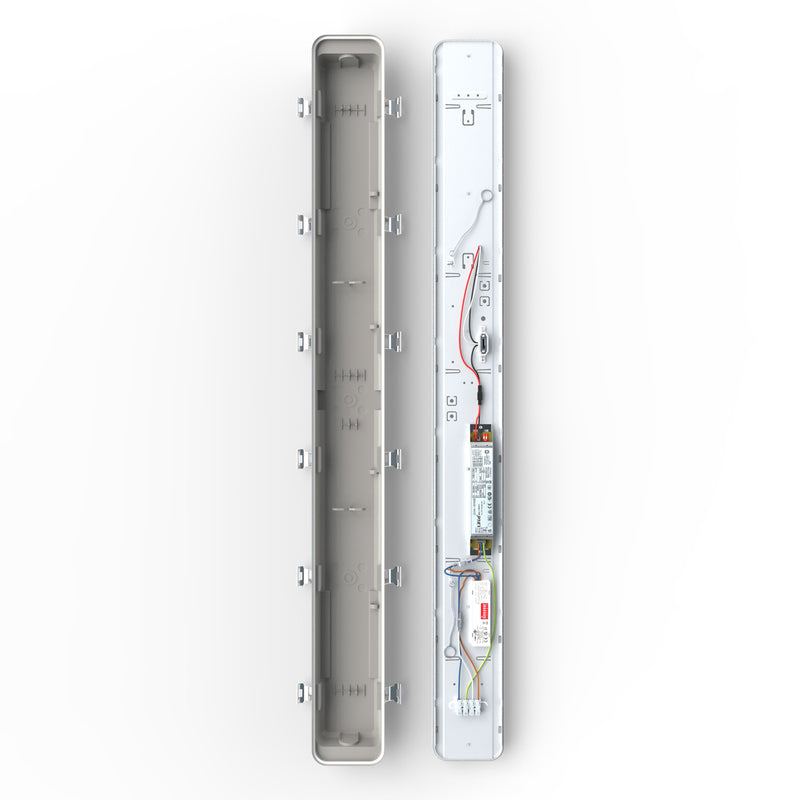 inside a 40w CCT LED batten with microwave sensor