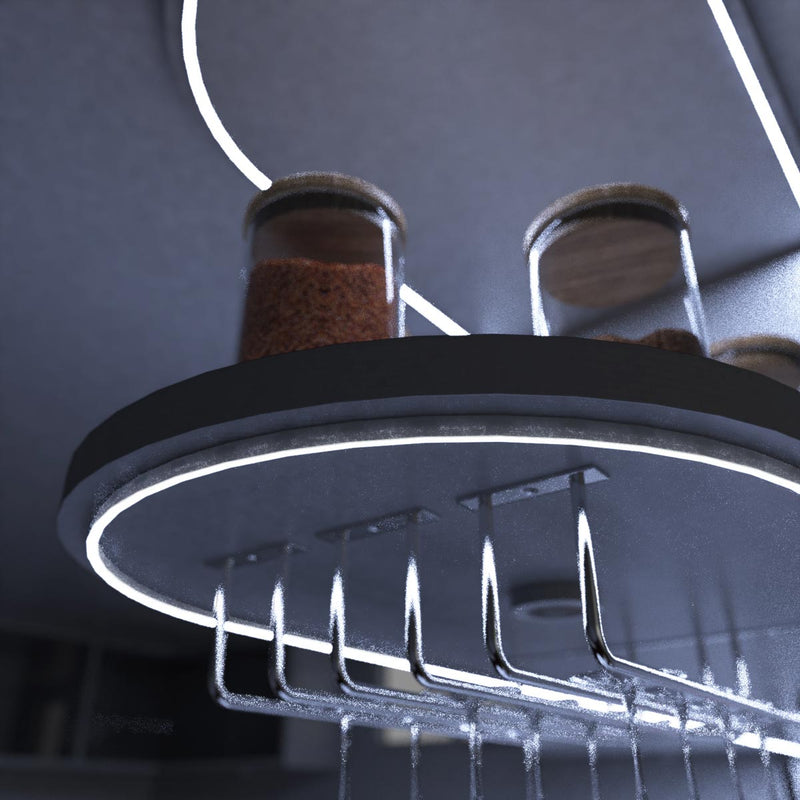 Home bar close up shot - cool white light