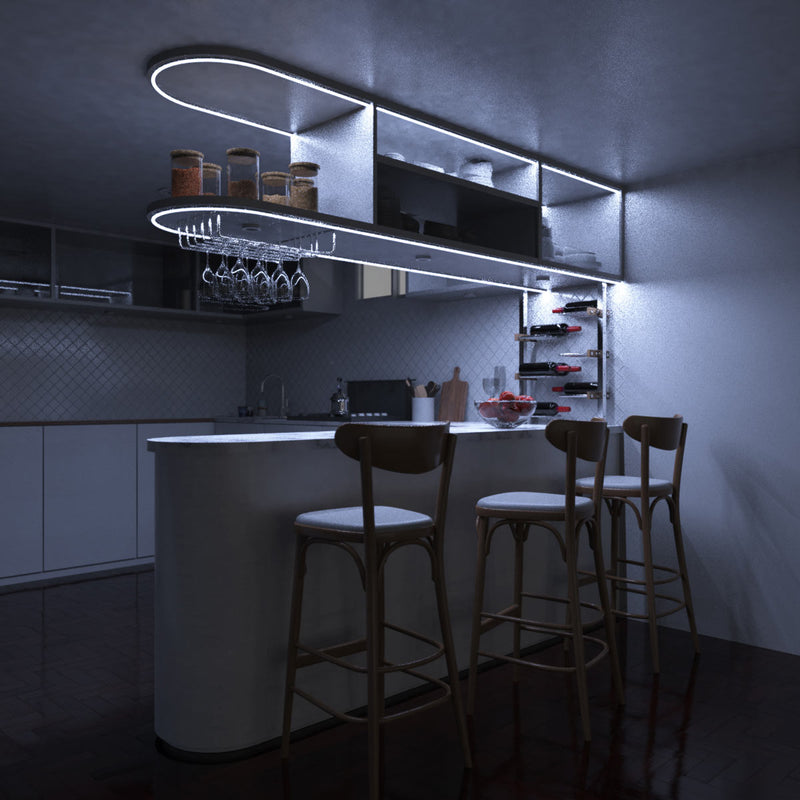 Home bar full shot with cool white light