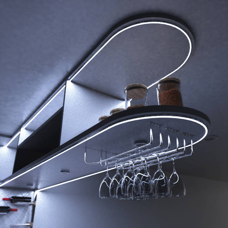 Home bar close up with cool white light