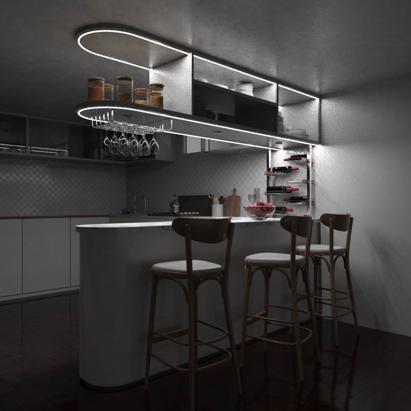 Home bar full shot with natural white light