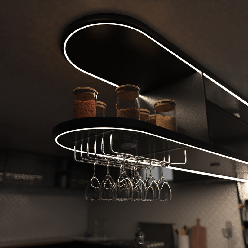 Home bar close up shot - warm white light