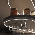Home bar shelves close up - warm white light