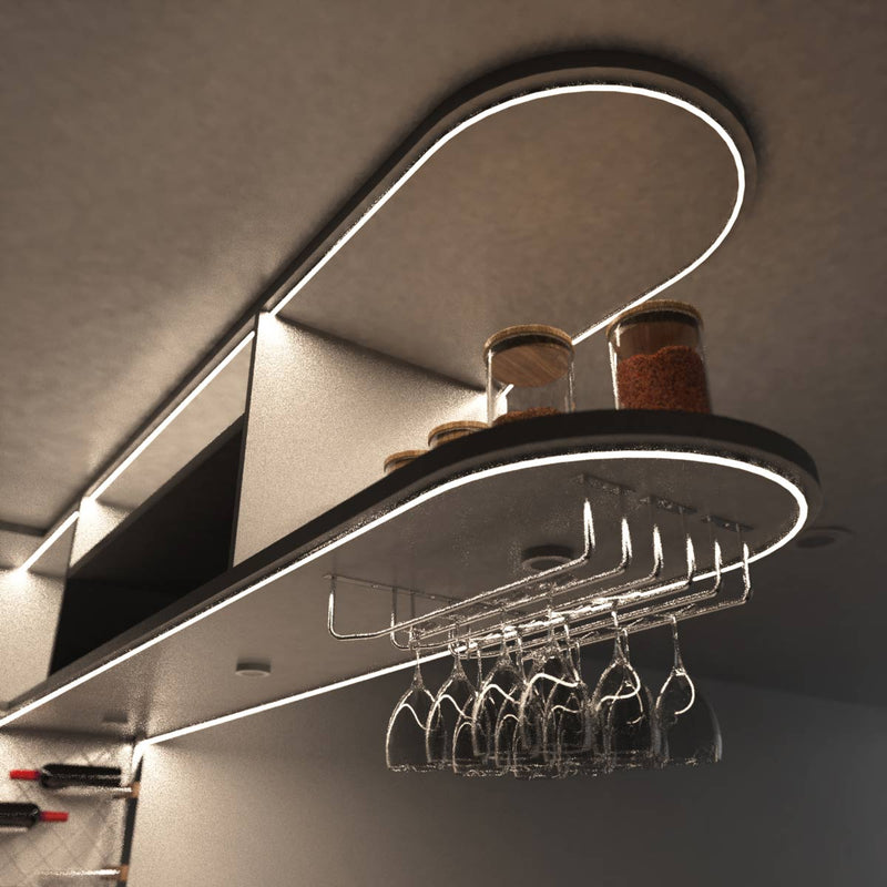 Home bar close up with warm white light