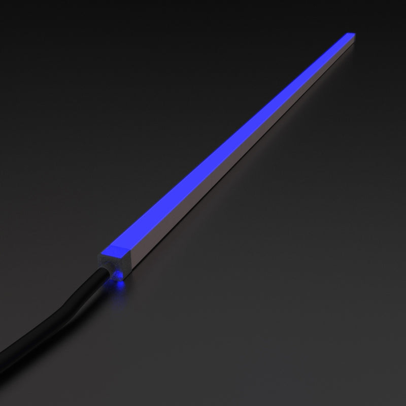 top bending RGB neon flex in blue full view shot