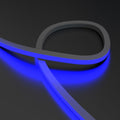 top bending RGB neon flex in blue looped close up shot