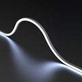 cool white side bending neon flex arched close up