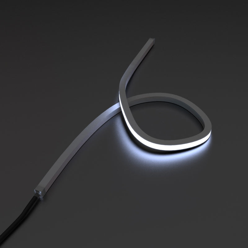 cool white top bending neon flex looped in different angle