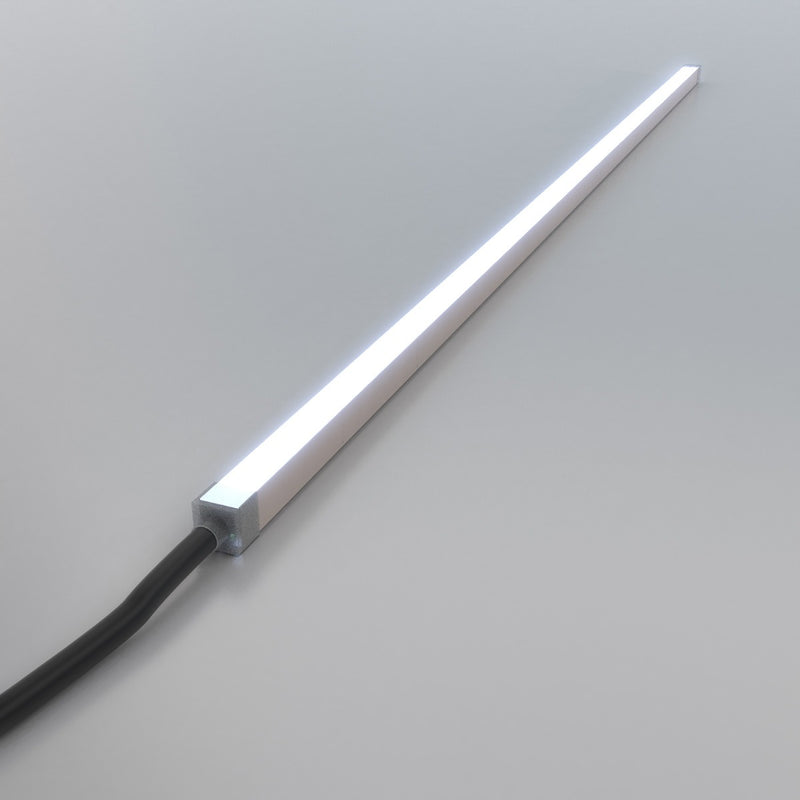 cool white top bending neon flex full view shot with wiring