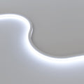 cool white top bending neon flex close up shot