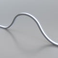 cool white top bending neon flex curved close up