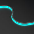 top bending RGB neon flex in cyan s bended