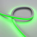 top bending RGB neon flex in green looped close up shot