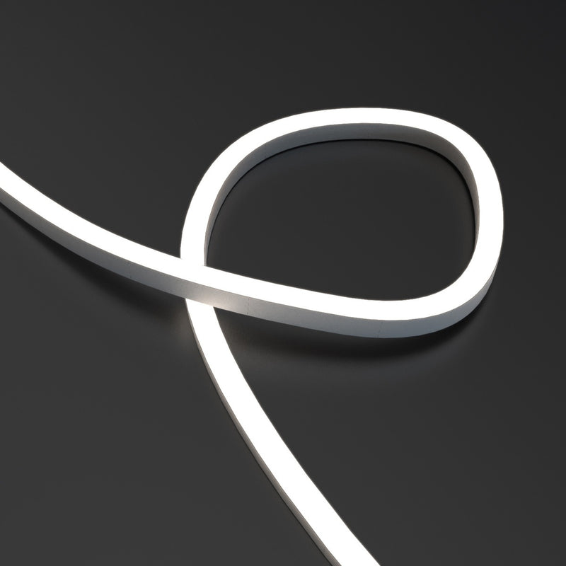 Natural White side bending LED strip looped close up