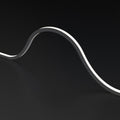 natural white top bending neon flex arched close up in black background
