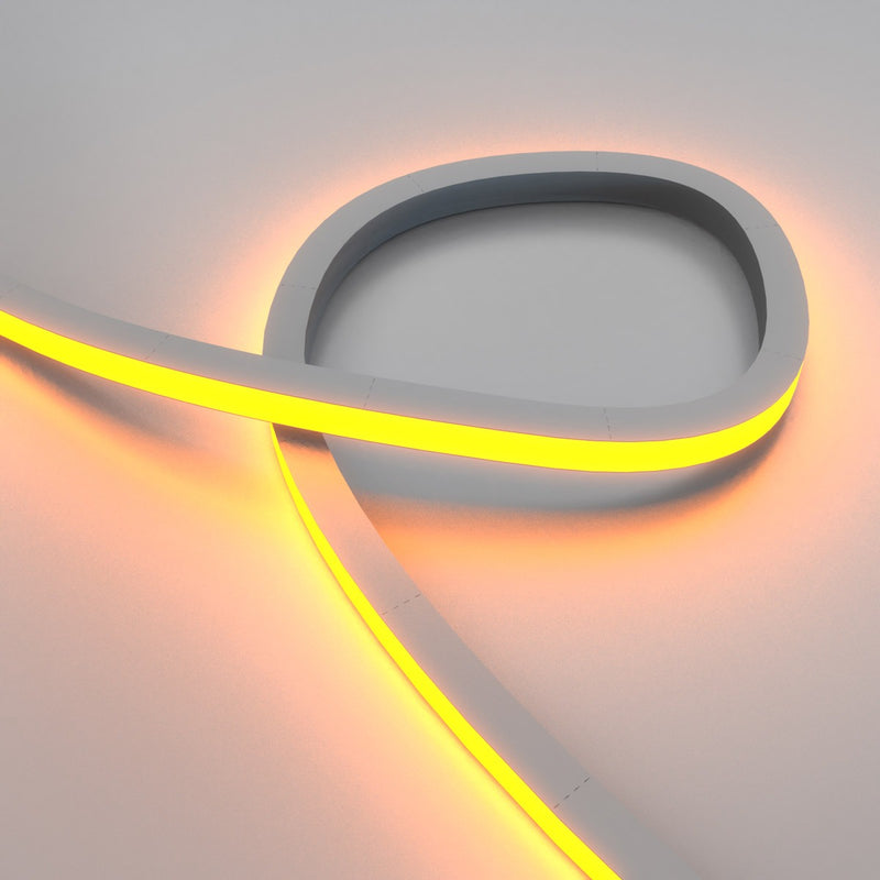 top bending RGB neon flex in orange looped close up shot