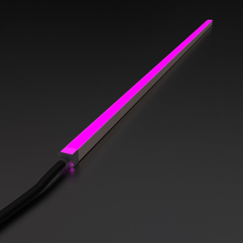 top bending RGB neon flex in pink full view shot