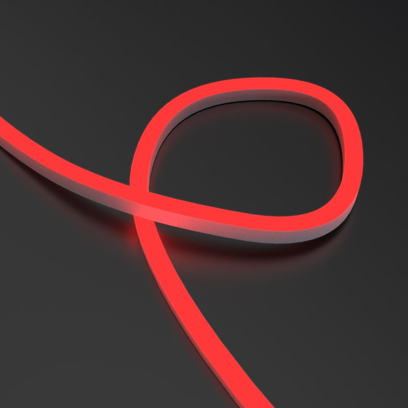 RGB neon flex side bending - red looped close up shot