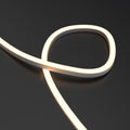warm white side bending neon flex looped close up