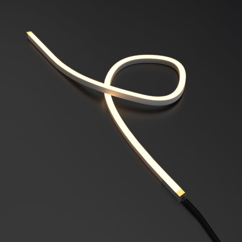 side bending warm white neon flex looped