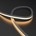 top bending warm white neon flex looped close up