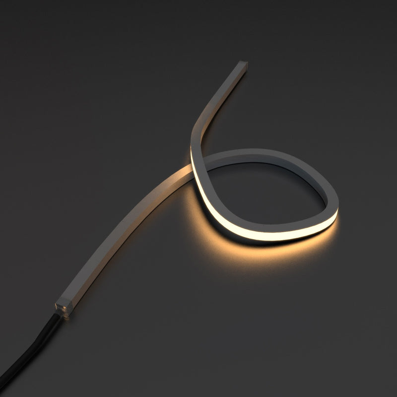 top bending warm white neon flex strip looped different angle