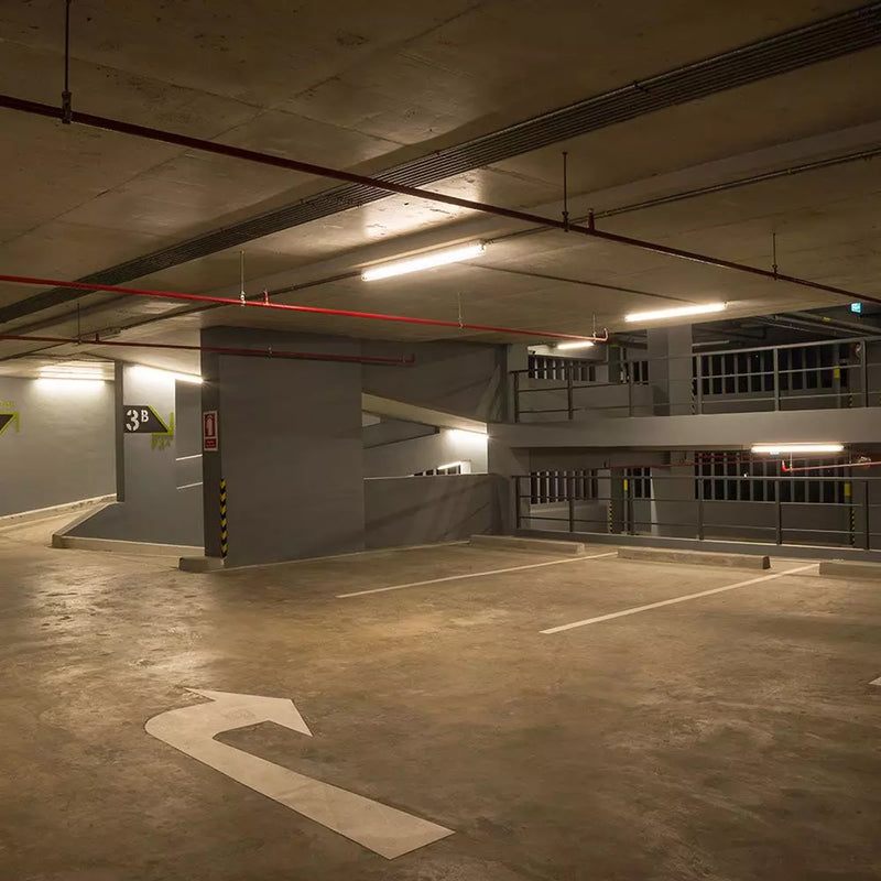 Parking Space with 4FT Waterproof IP65 LED Batten Light Fitting