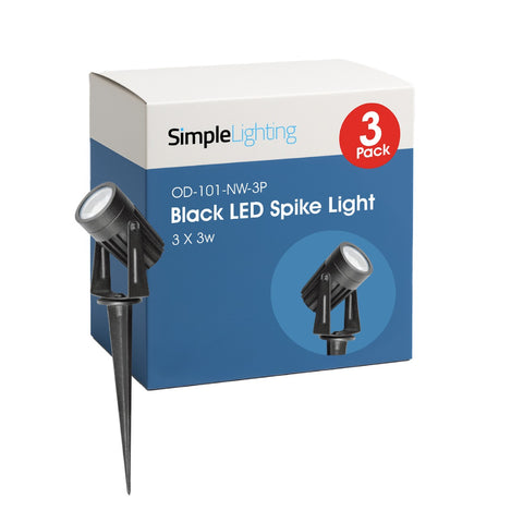 3 X 3w, Black LED Spike Light