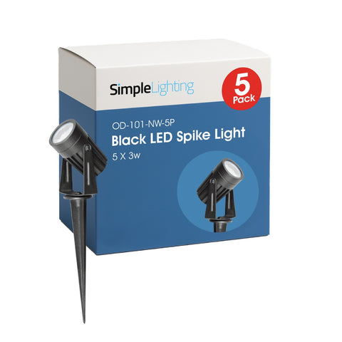 5 X 3w, Black LED Spike Light