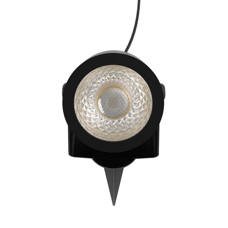 3w, Black LED Spike Light - top close-up