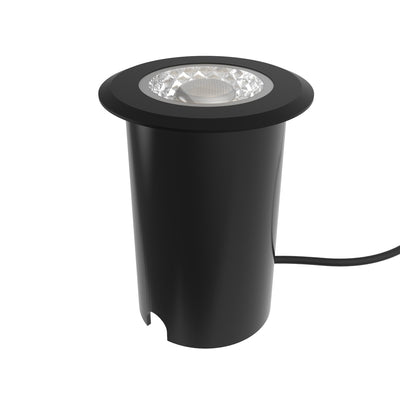 78mm Black LED Ground Light – 10W, 4000K Natural White, IP67, 30° Beam, 240V
