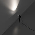 3w, Black LED Spike Light - front close-up - lighted