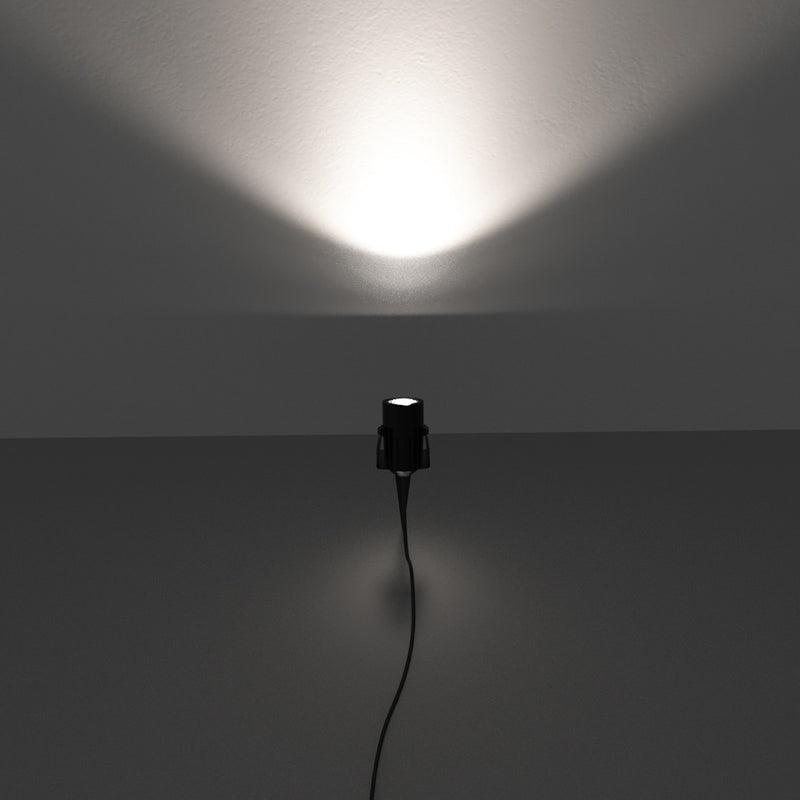 3w, Black LED Spike Light - full shot - lighted